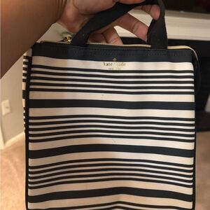 kate spade Black and White Striped Top-Handle Tote